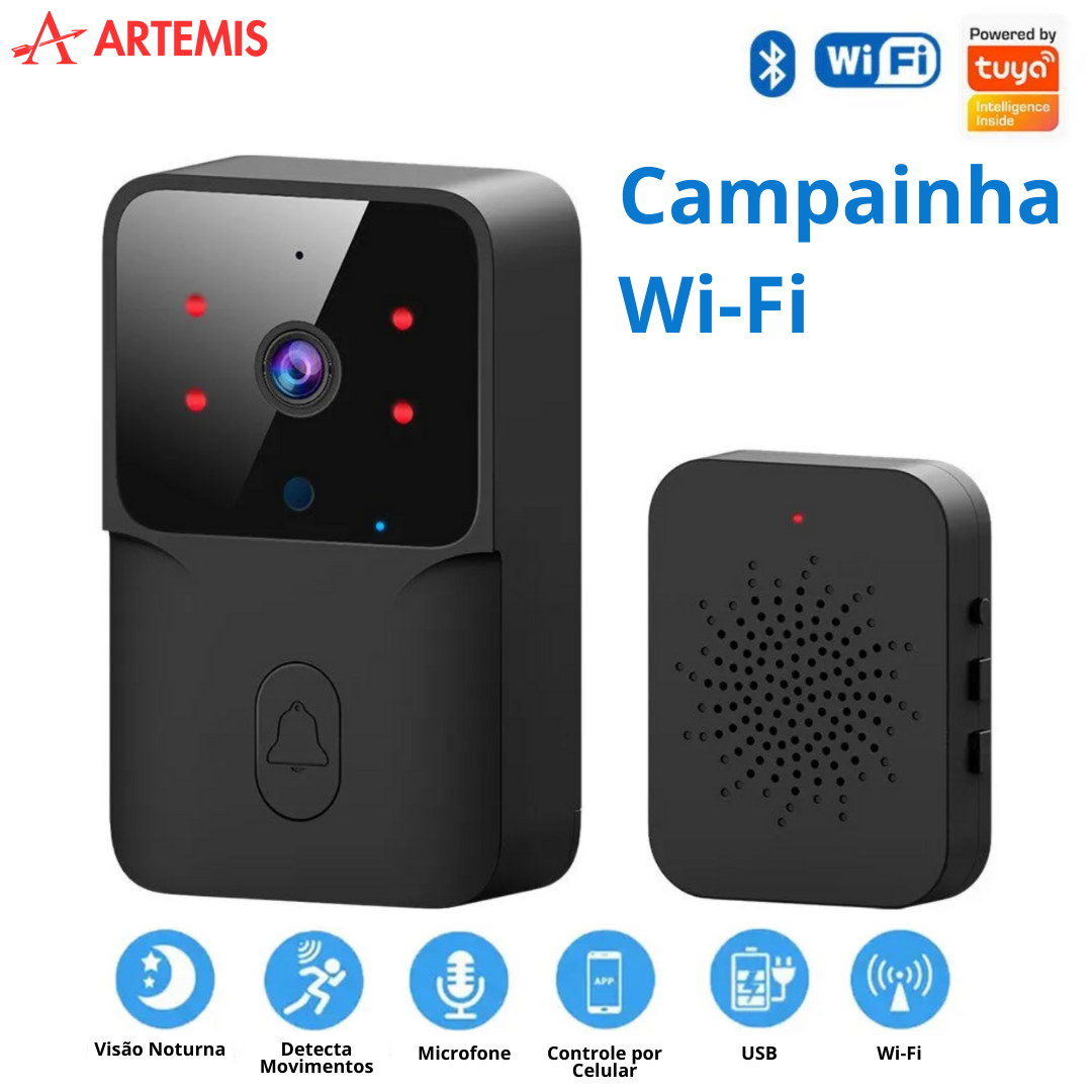 Campainha Inteligente, com câmera e conexão Wi-Fi