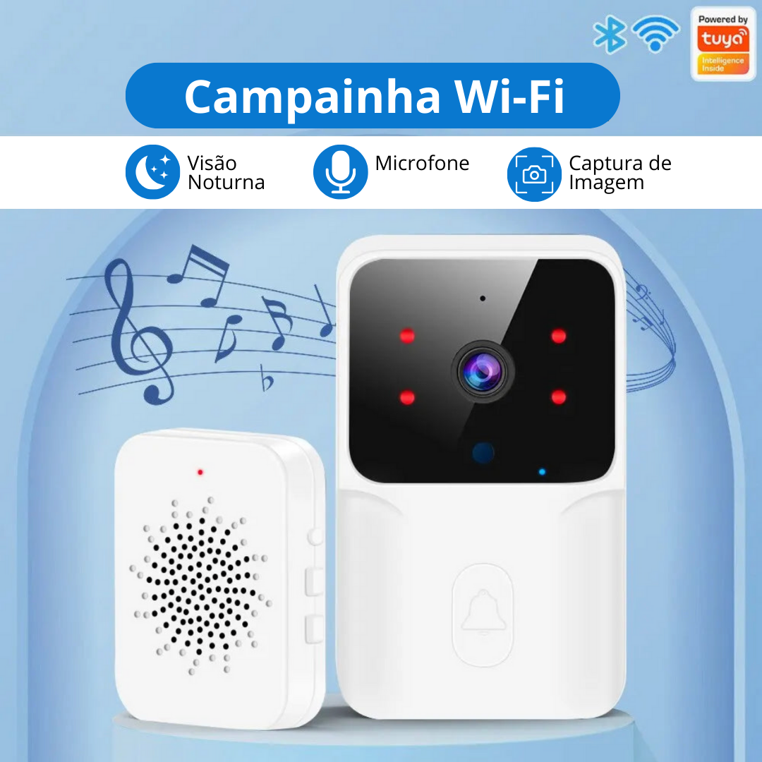 Campainha Inteligente, com câmera e conexão Wi-Fi